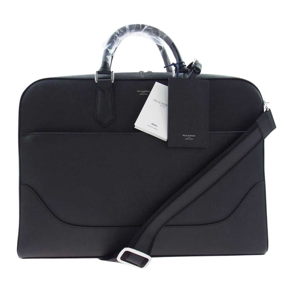 PELLE MORBIDA ペッレモルビダ PMO-CA013B Capitano キャピターノ 2way ブリーフ ケース バック ブラック系【新古品】【未使用】【中古】