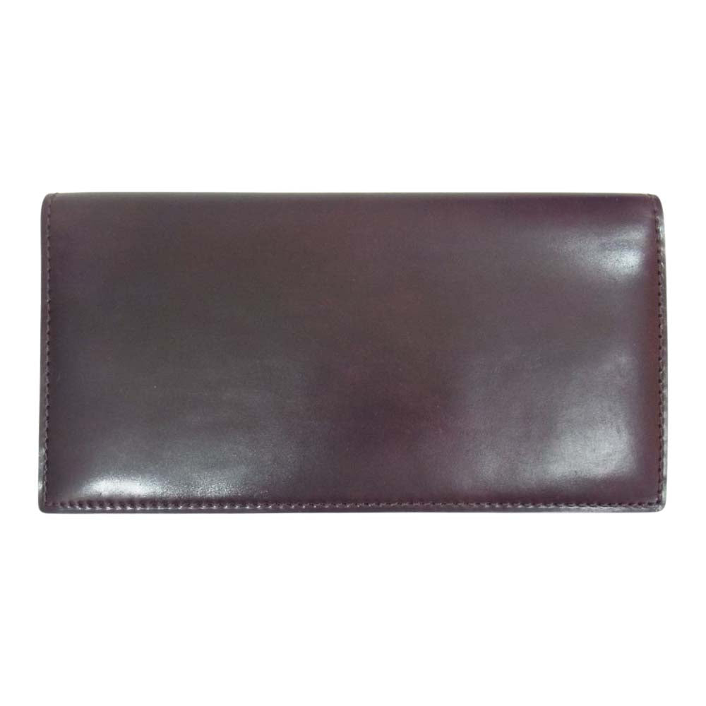 GANZO ガンゾ 57237 SHELL CORDOVAN 2 シェル コードバン 2  ファスナー 小銭入れ付き 長財布 エンジ系【極上美品】【中古】