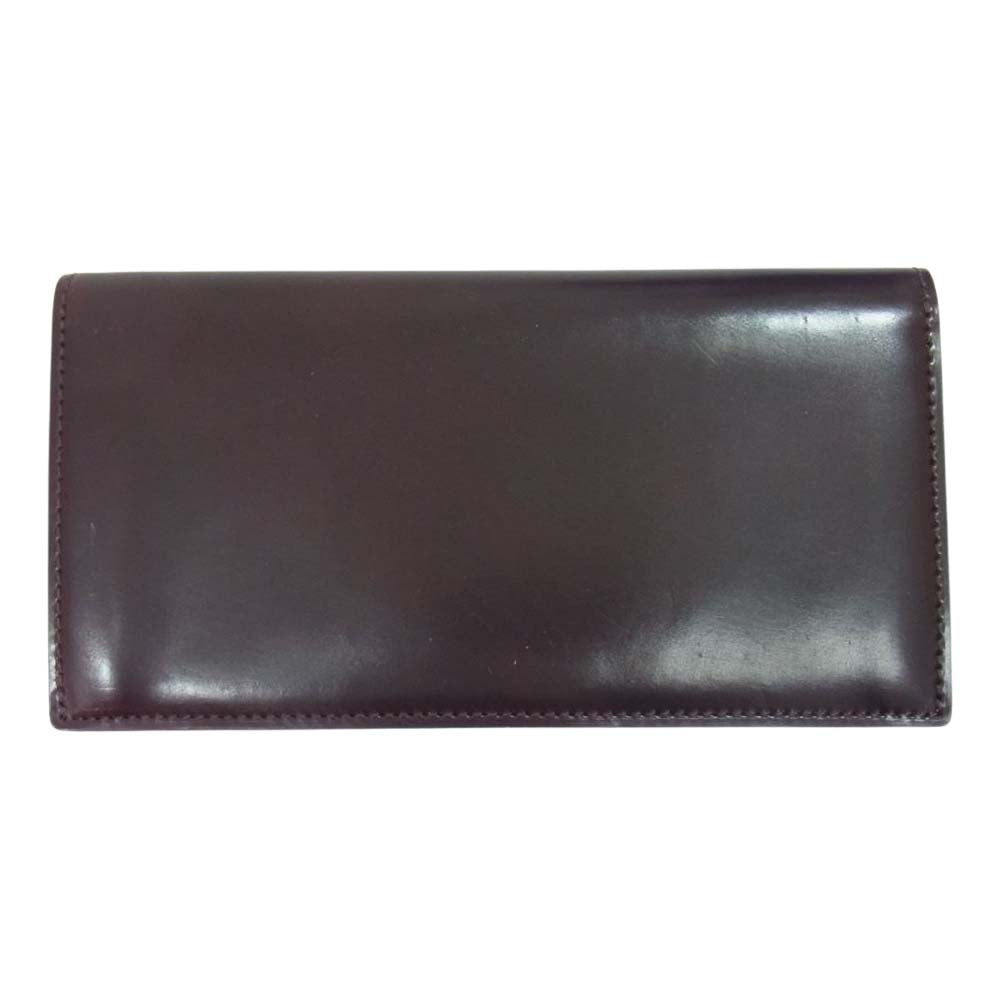 GANZO ガンゾ 57237 SHELL CORDOVAN 2 シェル コードバン 2  ファスナー 小銭入れ付き 長財布 エンジ系【極上美品】【中古】