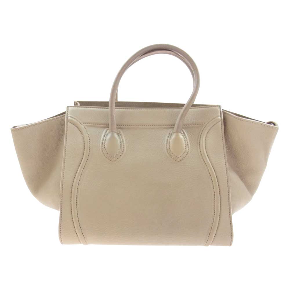 CELINE セリーヌ ラゲージ ファントム スモール スクエア ハンドバッグ ベージュ系【中古】