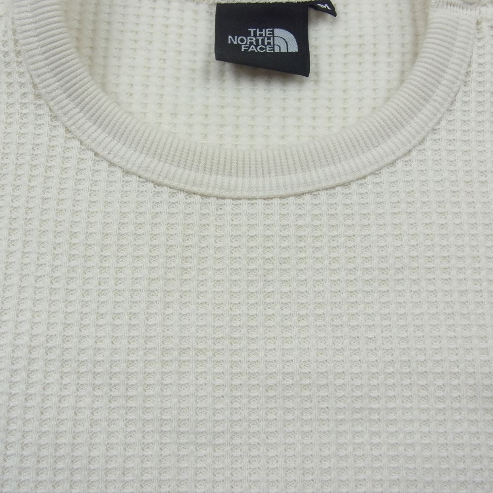 THE NORTH FACE ノースフェイス NT62032 Warm Waffle Crew ウォーム ワッフル クルー 長袖 Tシャツ ホワイト系 M【中古】