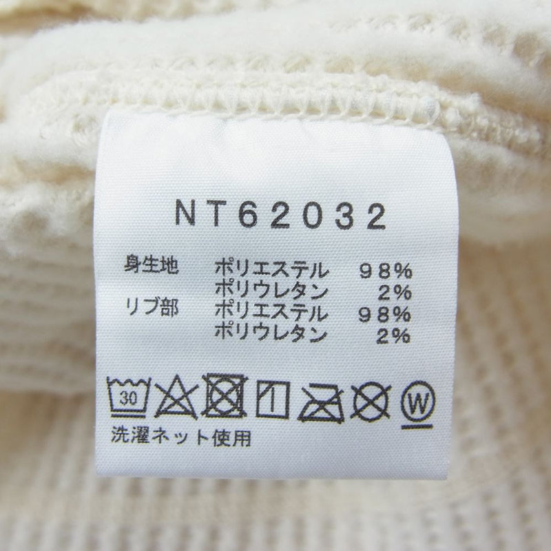 THE NORTH FACE ノースフェイス NT62032 Warm Waffle Crew ウォーム ワッフル クルー 長袖 Tシャツ ホワイト系 M【中古】