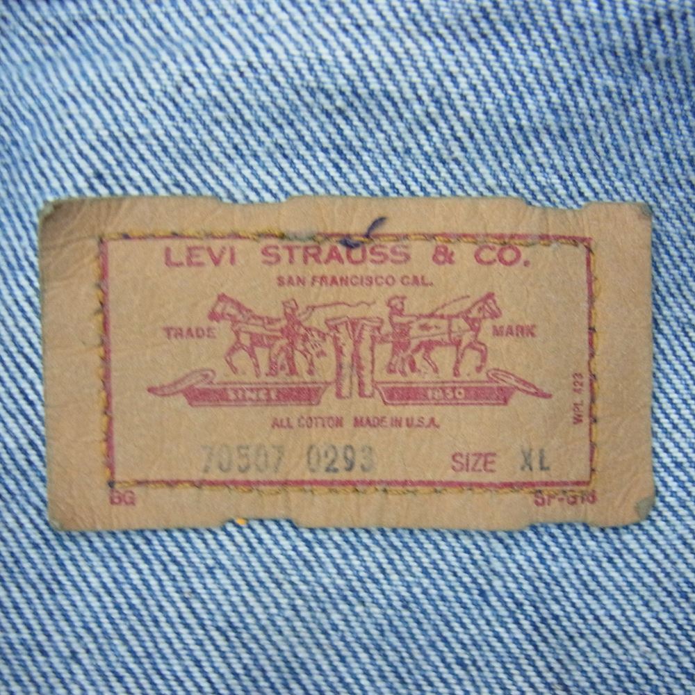 Levi's リーバイス 70507-0293 ヴィンテージ 80s USA製 デニムジャケット XL インディゴブルー系 XL【中古】