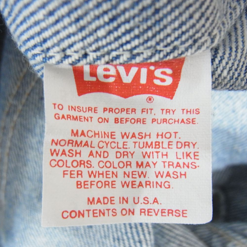 Levi's リーバイス 70507-0293 ヴィンテージ 80s USA製 デニムジャケット フラッシャー付き インディゴブルー系 L【中古】