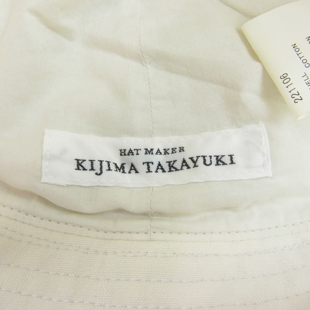 キジマタカユキ 221106 Sailar Hat ハイカウント コットン キャンバス ハット 帽子 オフ白系 ホワイト系 3【中古】