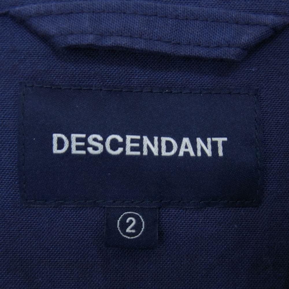 DESCENDANT ディセンダント saloon pullover shirt 刺繍 長袖 コットン プルオーバー シャツ ネイビー系 2【中古】