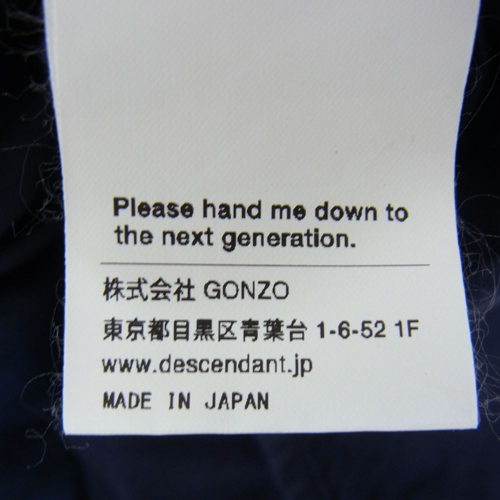 DESCENDANT ディセンダント saloon pullover shirt 刺繍 長袖 コットン プルオーバー シャツ ネイビー系 2【中古】