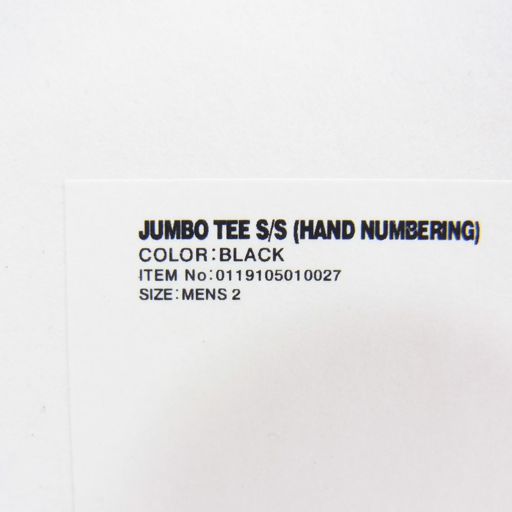 VISVIM ビズビム 19SS 0119105010027 JUMBO TEE S/S HAND NUMBERING ナンバリング ポケット ジャンボ Tシャツ ブラック系 2【中古】