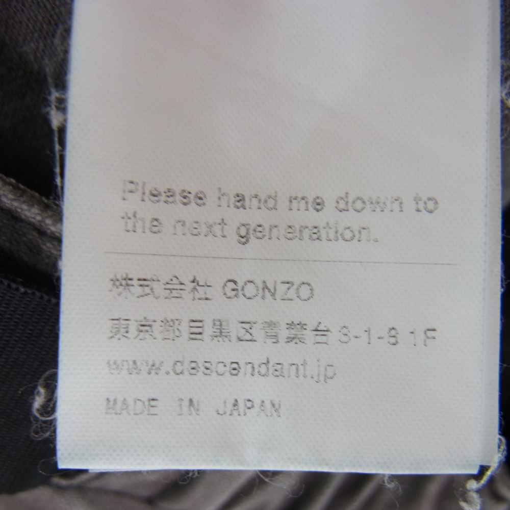 DESCENDANT ディセンダント 20SS CLIMBING DUCK TROUSERS クライミング パンツ グレー系 1【中古】
