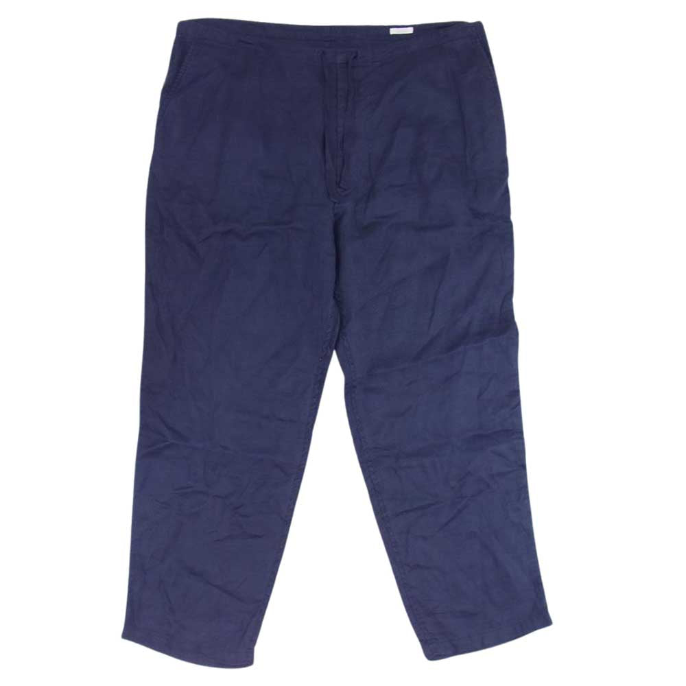 COMOLI コモリ 21SS T01-03019 リネン Wクロス ドロー ストリング パンツ ネイビー系 2【中古】