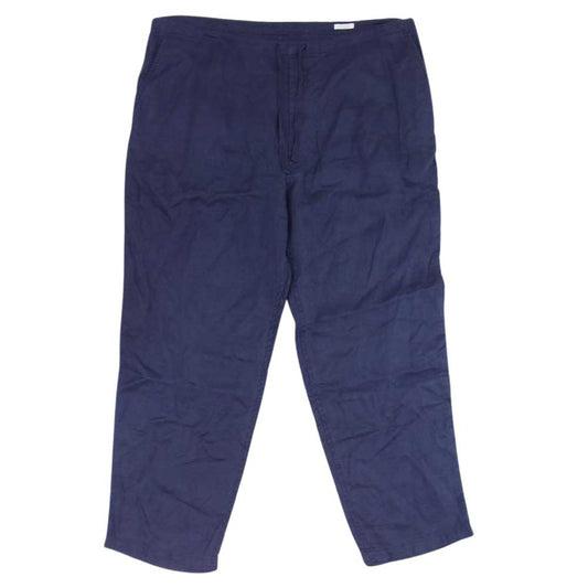 COMOLI コモリ 21SS T01-03019 リネン Wクロス ドロー ストリング パンツ ネイビー系 2【中古】