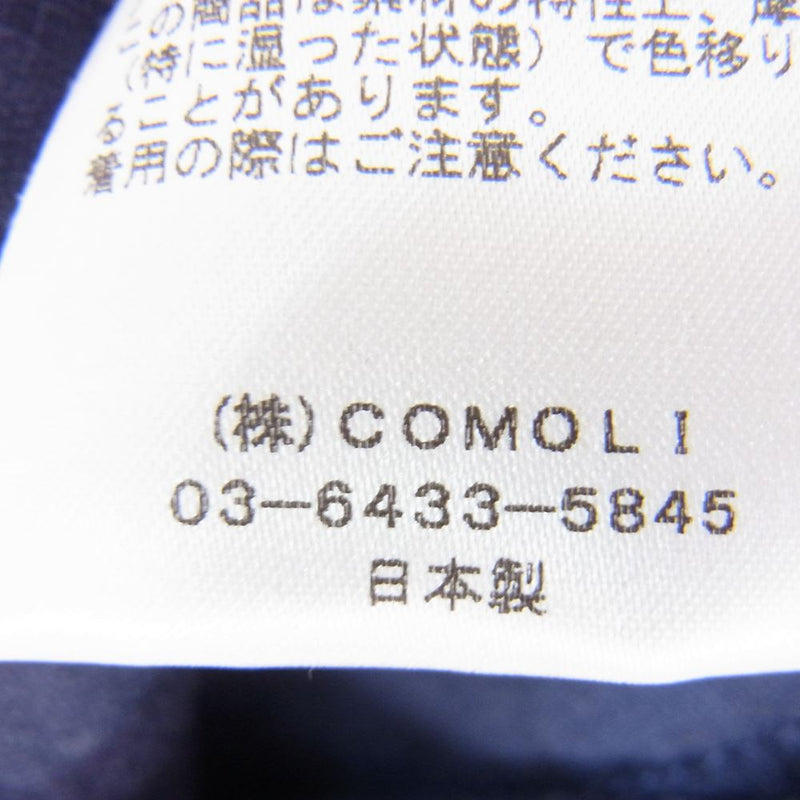 COMOLI コモリ 21SS T01-03019 リネン Wクロス ドロー ストリング パンツ ネイビー系 2【中古】