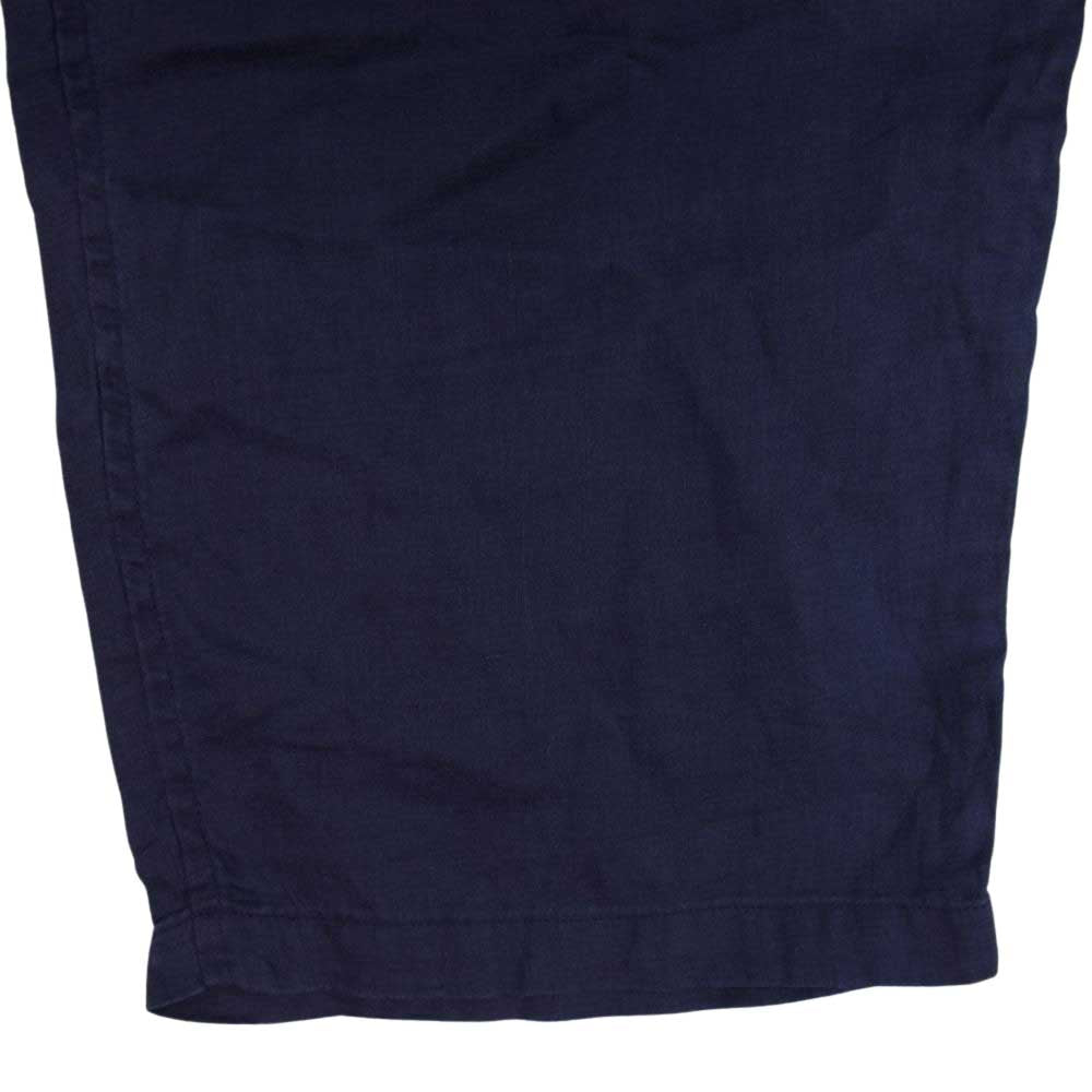 COMOLI コモリ 21SS T01-03019 リネン Wクロス ドロー ストリング パンツ ネイビー系 2【中古】