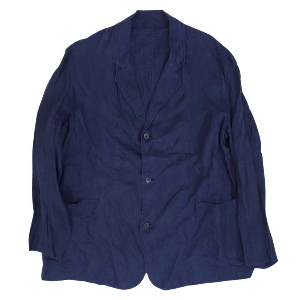 COMOLI コモリ 21SS T01-01019 リネン Wクロス ジャケット ネイビー系 2【中古】