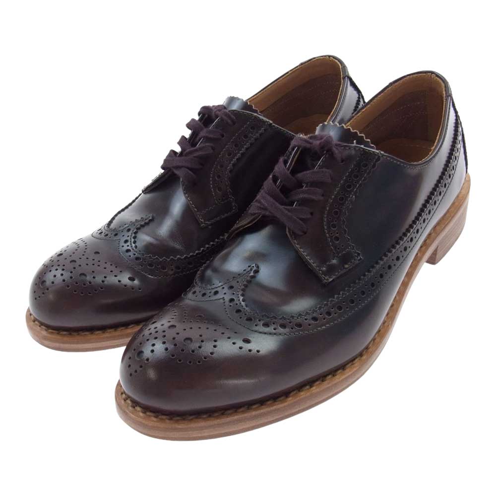 VISVIM ビズビム 15SS 115102002003 PATRICIAN WT-FOLK パトリシアン ウイングチップ メダリオン シューズ ブラウン系 US9.5【中古】