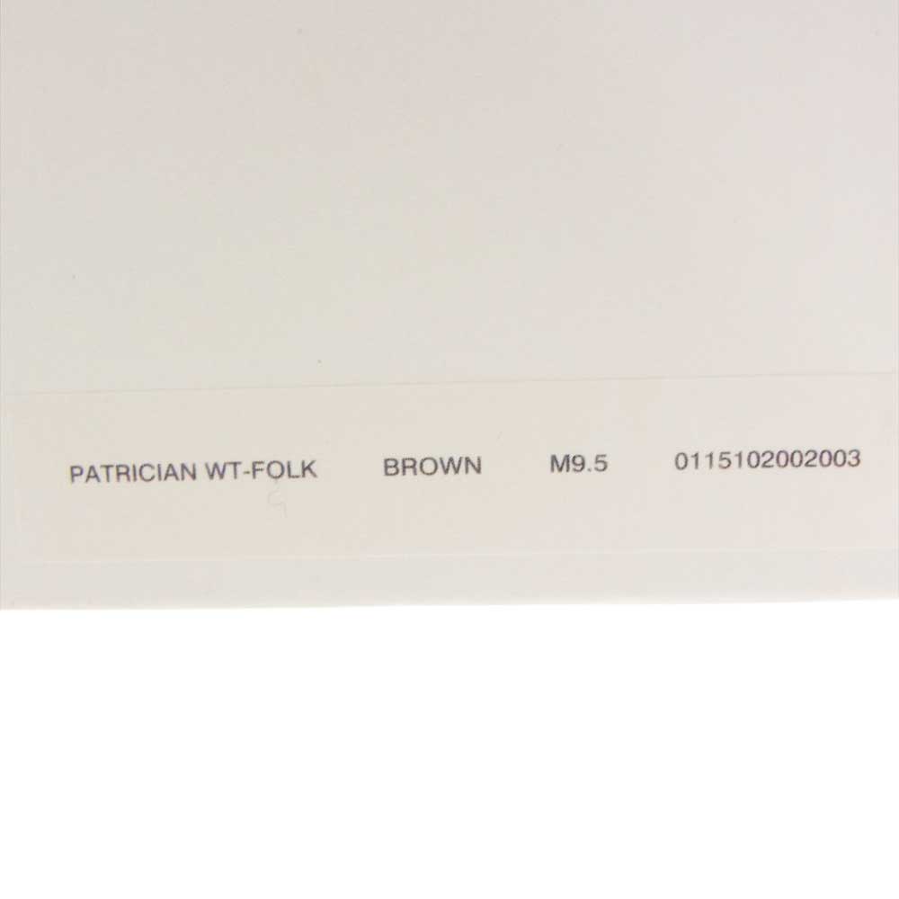 VISVIM ビズビム 15SS 115102002003 PATRICIAN WT-FOLK パトリシアン ウイングチップ メダリオン シューズ ブラウン系 US9.5【中古】