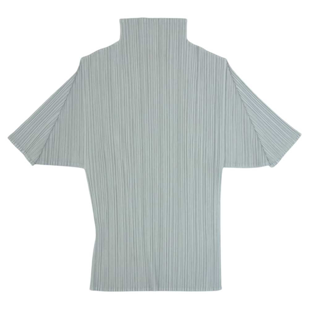 PLEATS PLEASE プリーツプリーズ イッセイミヤケ PP12-JK608 プリーツ加工 ボトルネック 半袖 カットソー Tシャツ グレー系 4【中古】
