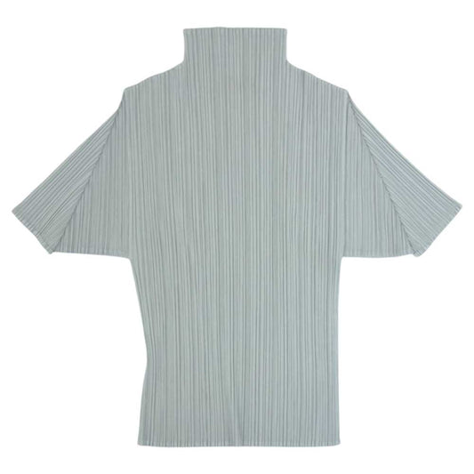 PLEATS PLEASE プリーツプリーズ イッセイミヤケ PP12-JK608 プリーツ加工 ボトルネック 半袖 カットソー Tシャツ グレー系 4【中古】