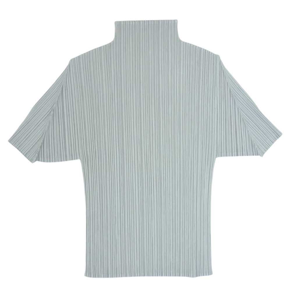 PLEATS PLEASE プリーツプリーズ イッセイミヤケ PP12-JK608 プリーツ加工 ボトルネック 半袖 カットソー Tシャツ グレー系 4【中古】