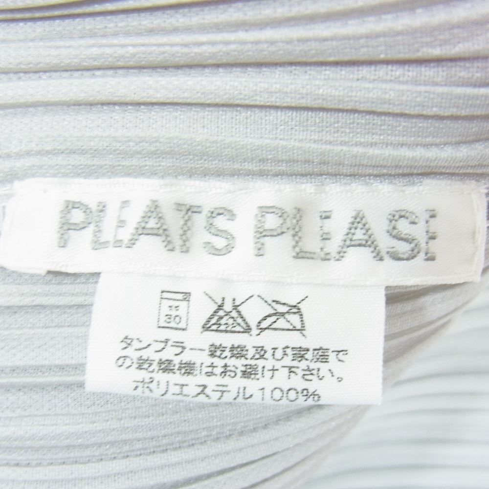 PLEATS PLEASE プリーツプリーズ イッセイミヤケ PP12-JK608 プリーツ加工 ボトルネック 半袖 カットソー Tシャツ グレー系 4【中古】