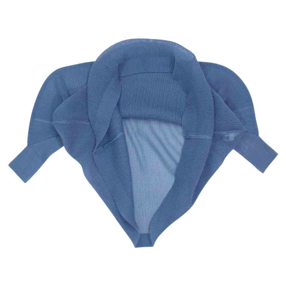 PLEATS PLEASE プリーツプリーズ イッセイミヤケ PP91-F0253 TATAMI タタミ メッシュ カーディガン ブルー系 サイズ表記無【美品】【中古】