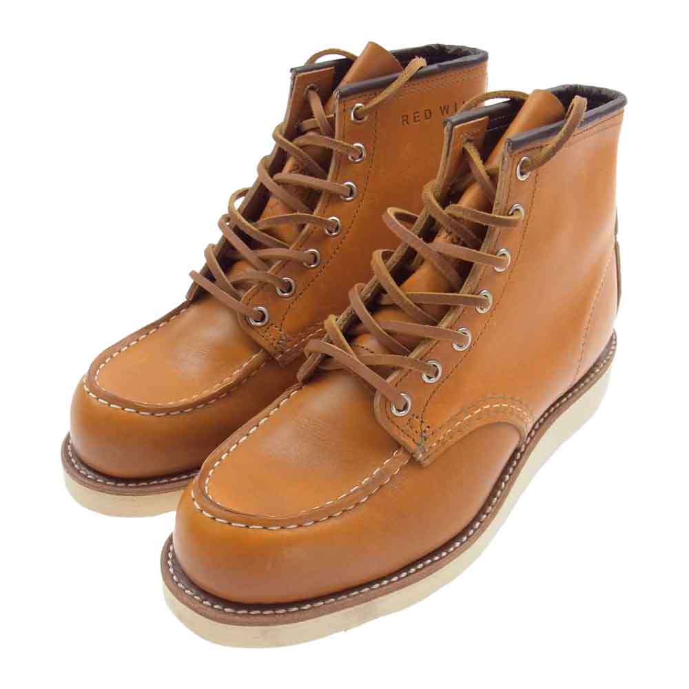 RED WING レッドウィング 9875 四角犬タグ IRISH SETTER MOC アイリッシュセッター ゴールドラセット モック ブーツ ライトブラウン系 7.5E【極上美品】【中古】