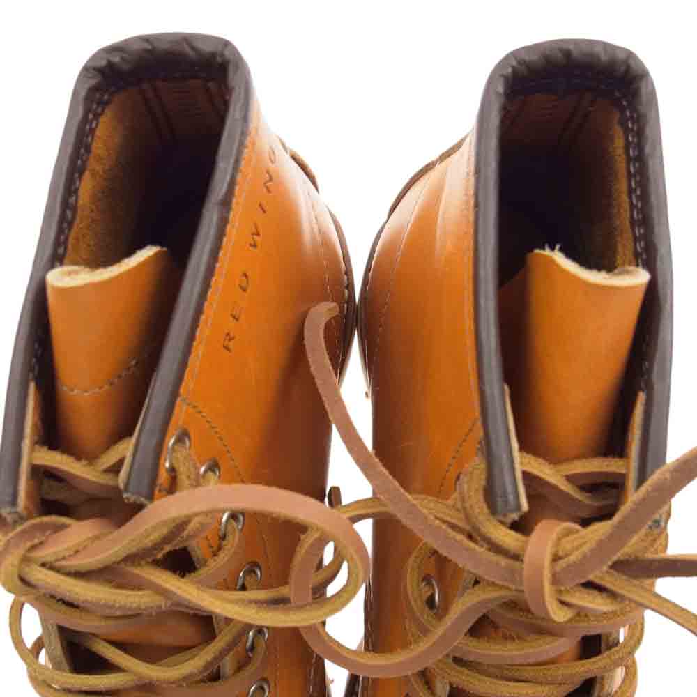 RED WING レッドウィング 9875 四角犬タグ IRISH SETTER MOC アイリッシュセッター ゴールドラセット モック ブーツ ライトブラウン系 7.5E【極上美品】【中古】