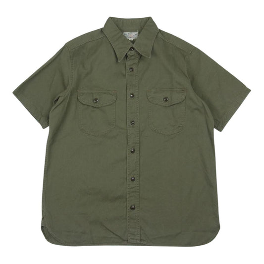 Buzz Rickson's バズリクソンズ BR38401 HERRING BONE TWILL MILITARY WORK SHIRT へリンボーン ミリタリー ワーク シャツ カーキ系 15～15.5【中古】