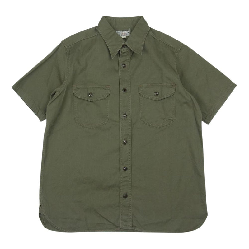 Buzz Rickson's バズリクソンズ BR38401 HERRING BONE TWILL MILITARY WORK SHIRT へリンボーン ミリタリー ワーク シャツ カーキ系 15～15.5【中古】