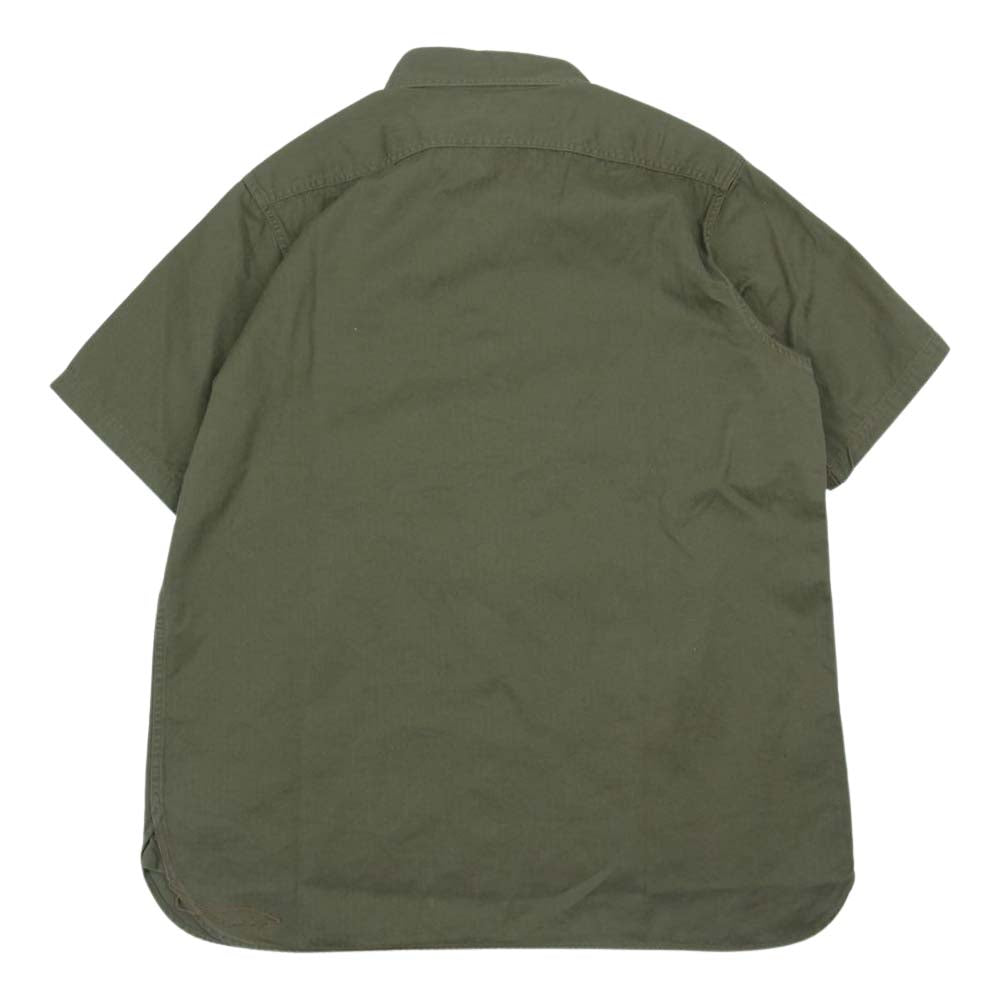Buzz Rickson's バズリクソンズ BR38401 HERRING BONE TWILL MILITARY WORK SHIRT へリンボーン ミリタリー ワーク シャツ カーキ系 15～15.5【中古】