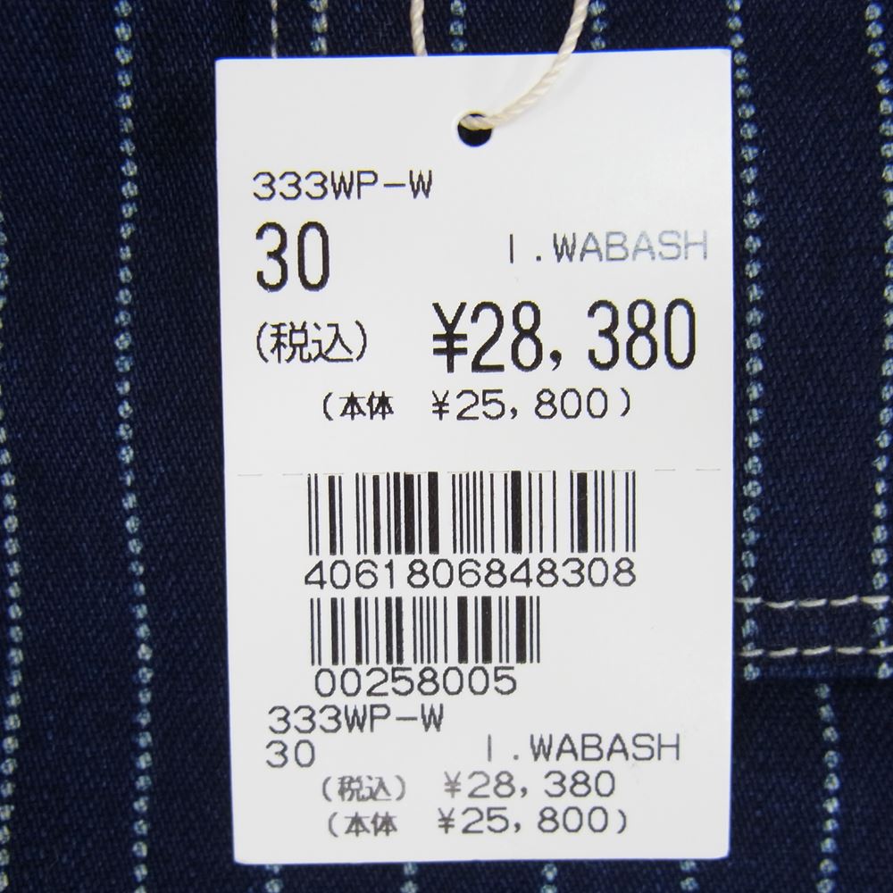 Pherrow's フェローズ WABASH DUCK WORK PANTS ウォバッシュ ダック インディゴ ワーク パンツ ネイビー系 30【極上美品】【中古】