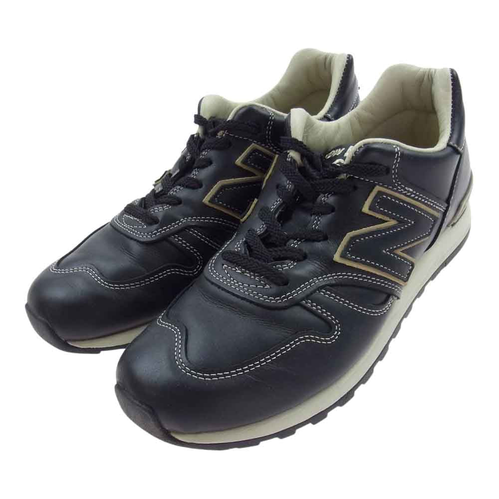 NEW BALANCE ニューバランス M670KKG イングランド製 レザー ローカット スニーカー ブラック系 8D【中古】