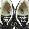 NEW BALANCE ニューバランス M670KKG イングランド製 レザー ローカット スニーカー ブラック系 8D【中古】