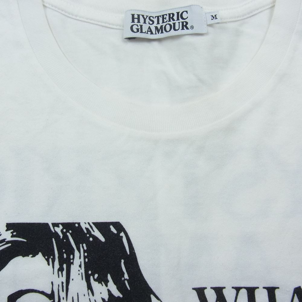 HYSTERIC GLAMOUR ヒステリックグラマー 0212CT12 WHAT DO NAUGHTY GIRLS HIDE ガールプリント クルーネック 半袖 Tシャツ オフホワイト系 M【中古】