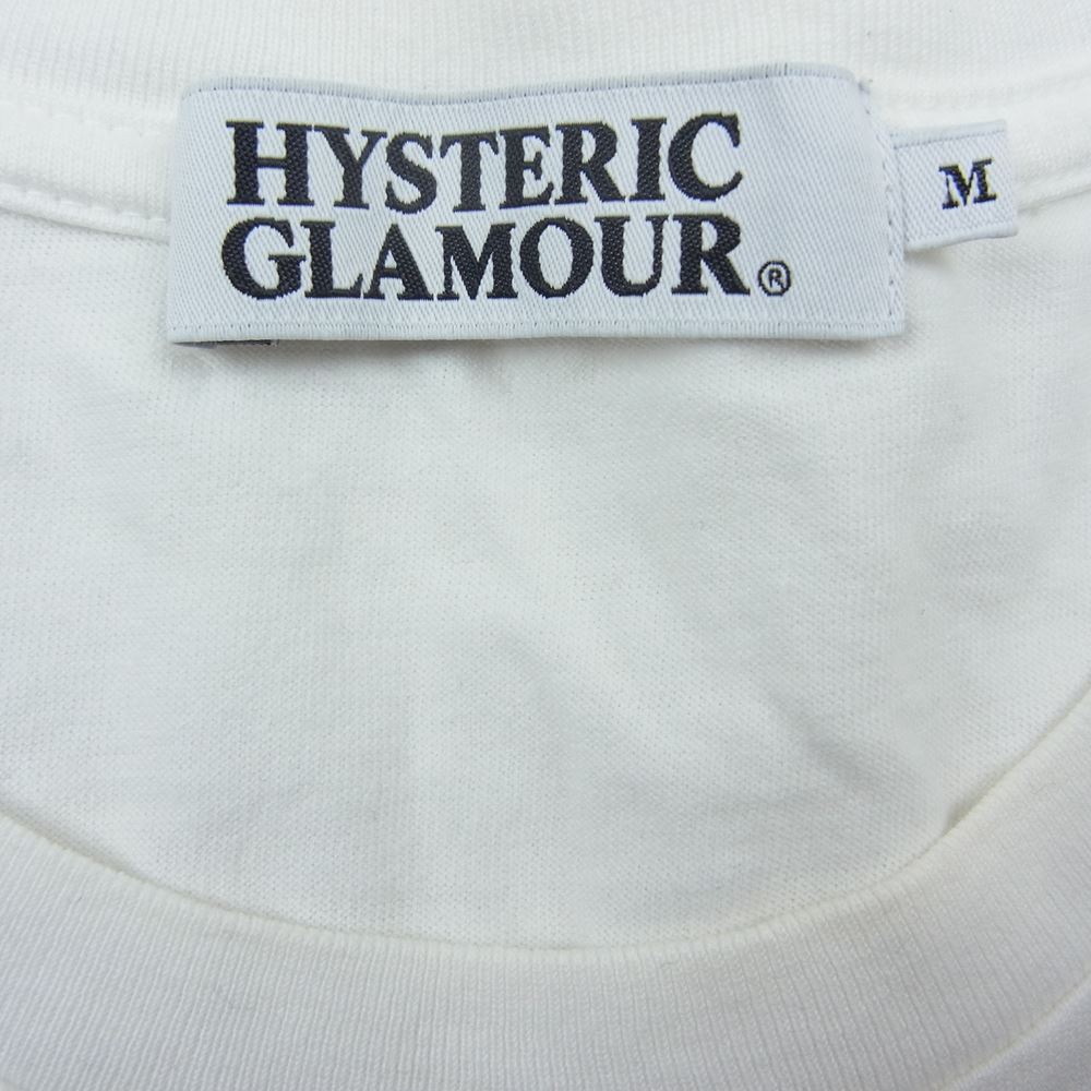 HYSTERIC GLAMOUR ヒステリックグラマー 0212CT12 WHAT DO NAUGHTY GIRLS HIDE ガールプリント クルーネック 半袖 Tシャツ オフホワイト系 M【中古】