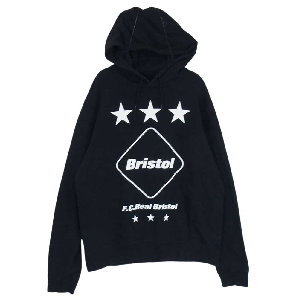 F.C.R.B. エフシーアールビー 15SS FCRB-150005 EMBLEM PULL OVER PARKA エンブレム ロゴプリント プルオーバ― パーカー フーディ ブラック系 S【中古】