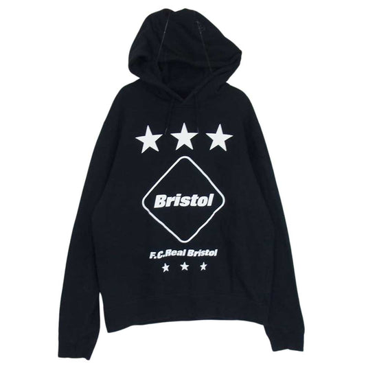 F.C.R.B. エフシーアールビー 15SS FCRB-150005 EMBLEM PULL OVER PARKA エンブレム ロゴプリント プルオーバ― パーカー フーディ ブラック系 S【中古】