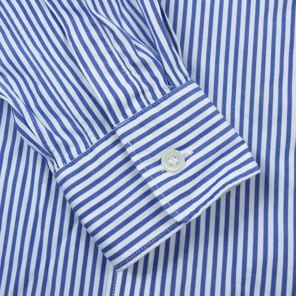 PLAY COMME des GARCONS プレイコムデギャルソン AD2019/11 AZ-B018 ハートロゴワッペン 長袖 シャツ ストライプ ブルー系 S【中古】