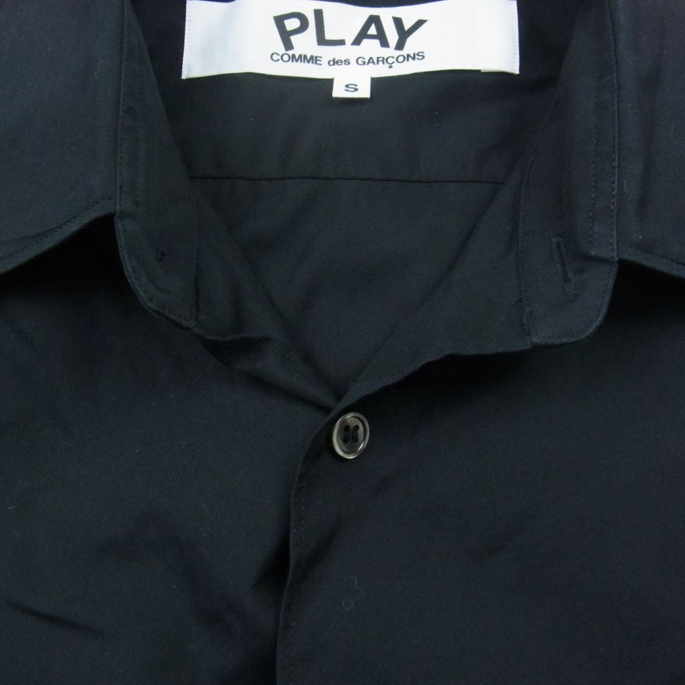 PLAY COMME des GARCONS プレイコムデギャルソン AD2019/6 AZ-B004 ハートロゴワッペン 長袖 シャツ ブラック ブラック系 S【中古】