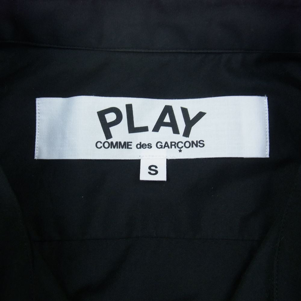 PLAY COMME des GARCONS プレイコムデギャルソン AD2019/6 AZ-B004 ハートロゴワッペン 長袖 シャツ ブラック ブラック系 S【中古】