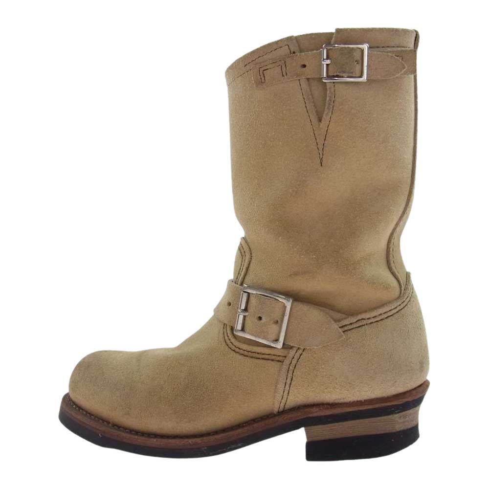 RED WING レッドウィング 8268 羽タグ ENGINEER BOOT スエード エンジニアブーツ ベージュ系 US7D、25.0cm【中古】
