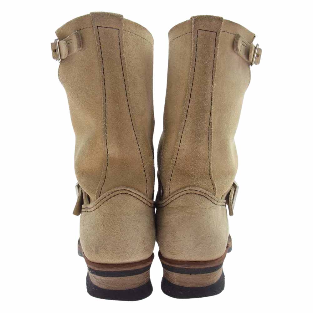 RED WING レッドウィング 8268 羽タグ ENGINEER BOOT スエード エンジニアブーツ ベージュ系 US7D、25.0cm【中古】