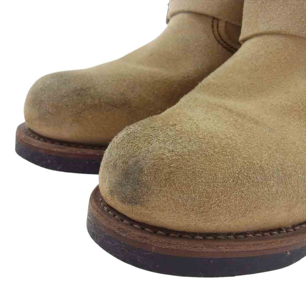 RED WING レッドウィング 8268 羽タグ ENGINEER BOOT スエード エンジニアブーツ ベージュ系 US7D、25.0cm【中古】