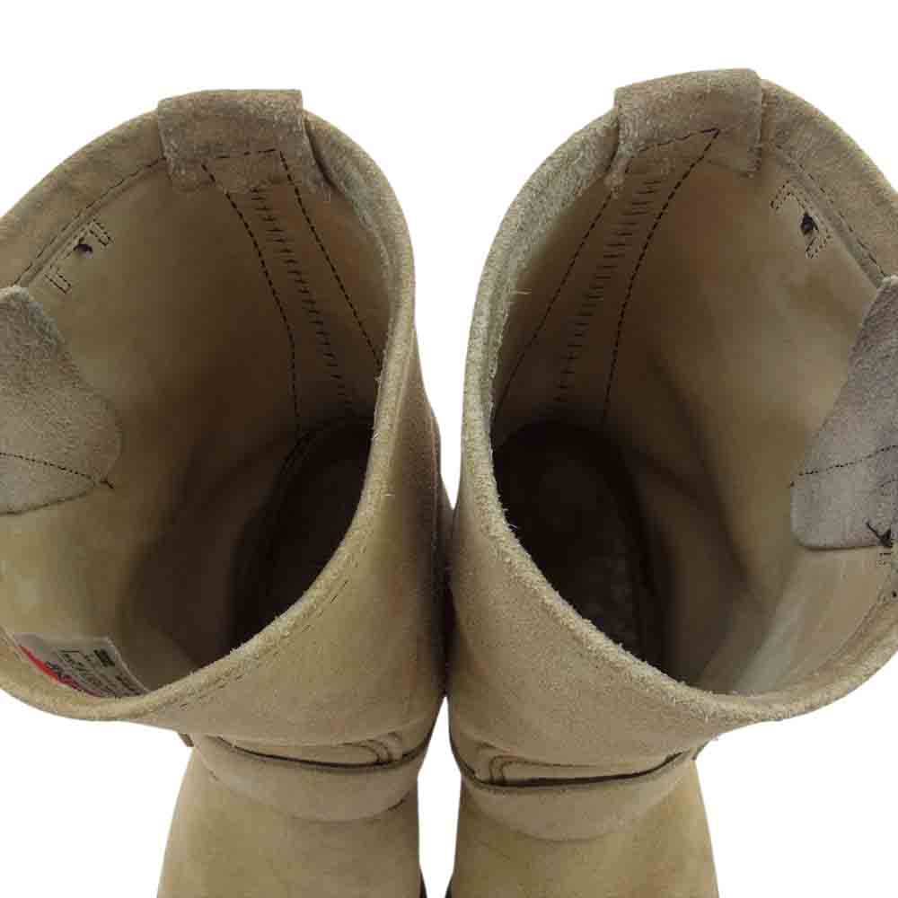 RED WING レッドウィング 8268 羽タグ ENGINEER BOOT スエード エンジニアブーツ ベージュ系 US7D、25.0cm【中古】