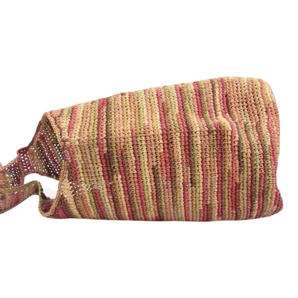 ヘレンカミンスキ Carillo ラフィア カゴ ワンショルダー ハンドバッグ レッド系【中古】