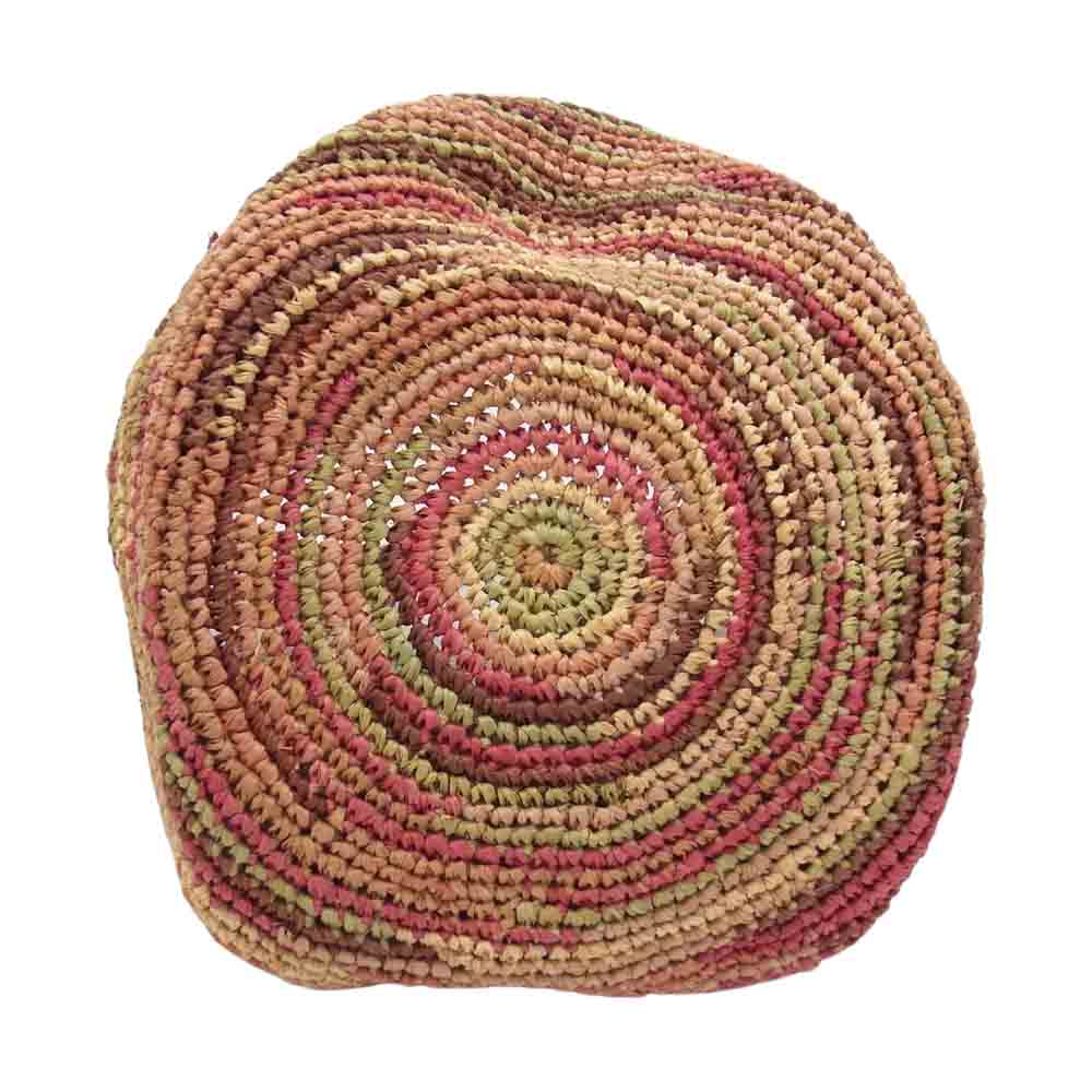 ヘレンカミンスキ Carillo ラフィア カゴ ワンショルダー ハンドバッグ レッド系【中古】