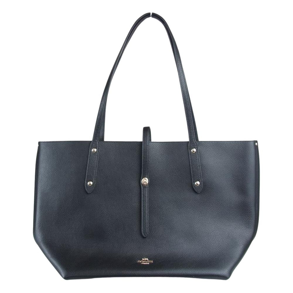 COACH コーチ レザー トートバッグ ブラック系【中古】
