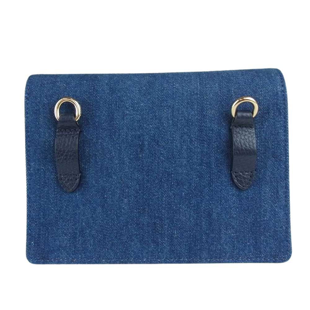 COACH コーチ C3325 デニムキャンバス ウォレット ミニ ショルダーバッグ インディゴブルー系【中古】