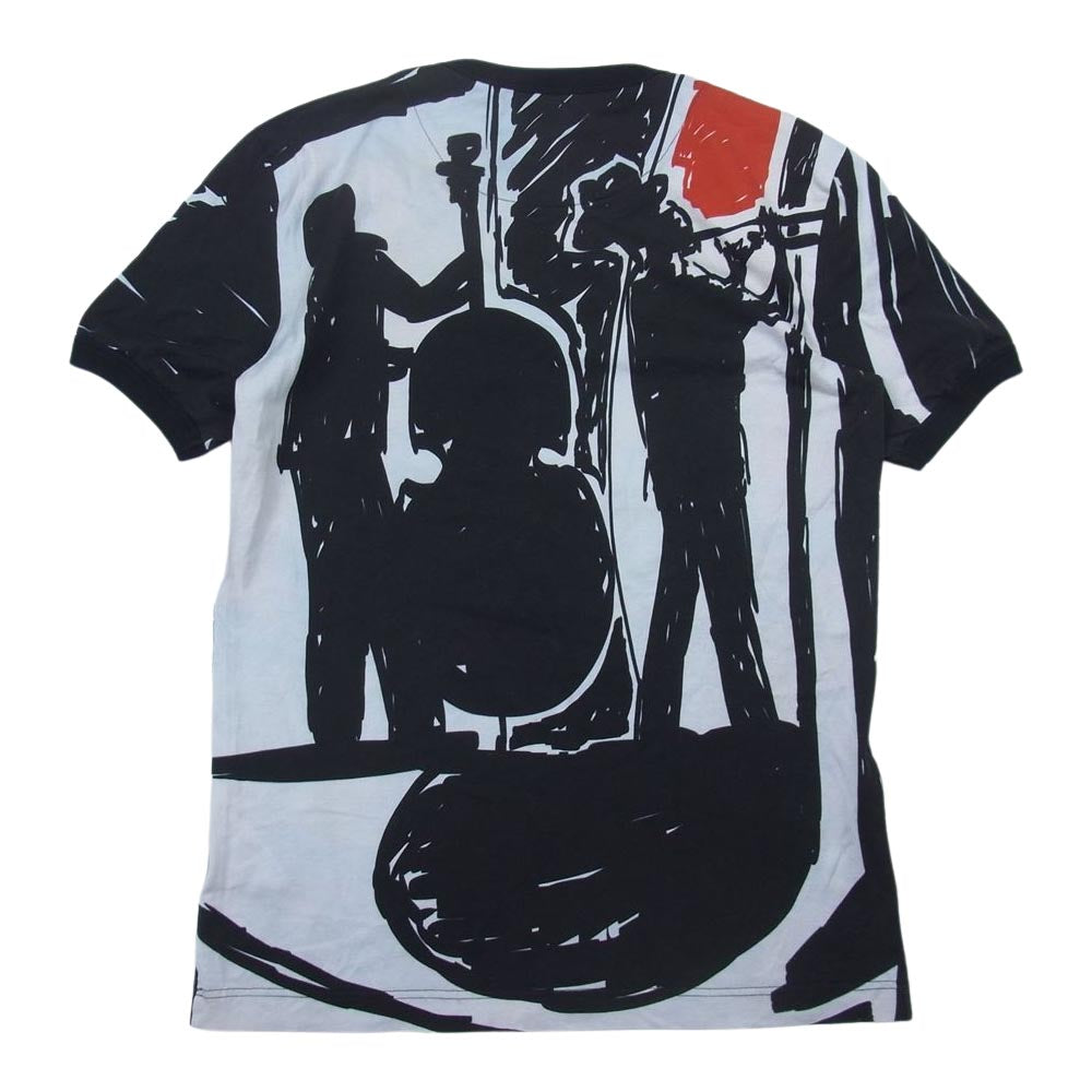 DOLCE&GABBANA ドルチェアンドガッバーナ 17SS FP73L DG JAZZ ジャズ グラフィック クルーネック 半袖 Tシャツ ブラック系 46【中古】