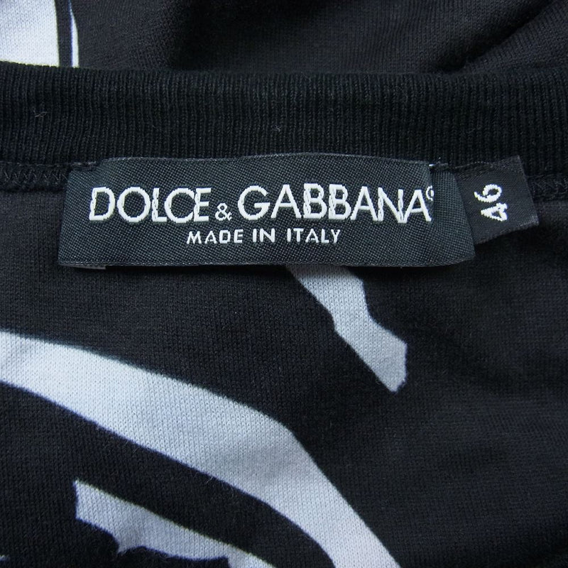 DOLCE&GABBANA ドルチェアンドガッバーナ 17SS FP73L DG JAZZ ジャズ グラフィック クルーネック 半袖 Tシャツ ブラック系 46【中古】